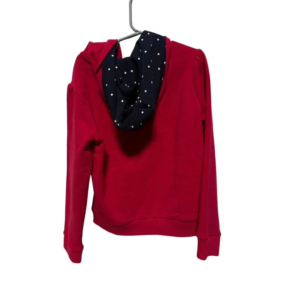 New Gymboree Hoodie Sweatshirt Girls 7 Red Apple Applique